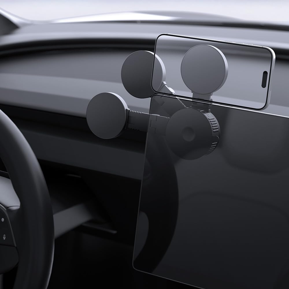 Spigen Dashboard & Screen-Back Car Mobile Holder, +3cm Extendable Arm & 240° Ultra-Wide Tilt, Full-Face N52 Magnet for iPhone 17/16/15/14/13/12 Series - Black-image-32