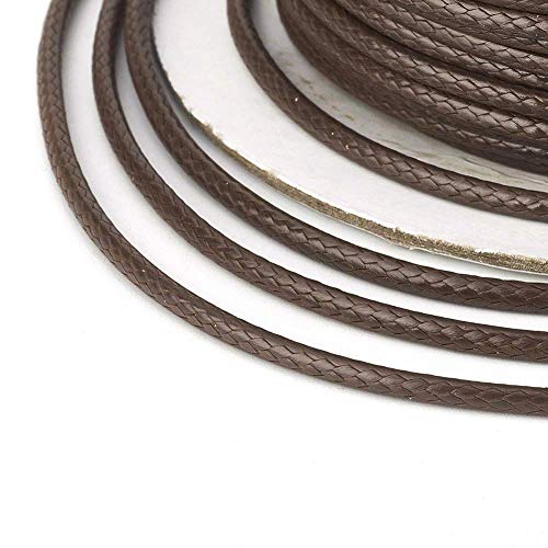 Craftdady 90 Yards 2mm Waxed Polyester Beading Cord String for Braided Macrame Bracelet Jewelry Making (CoconutBrown) by Craftdady - Image 3