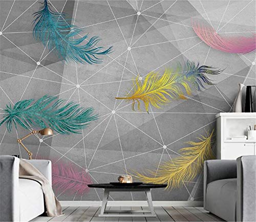 Papier peint lignes géométriques 3D moderne pour mur de salon
