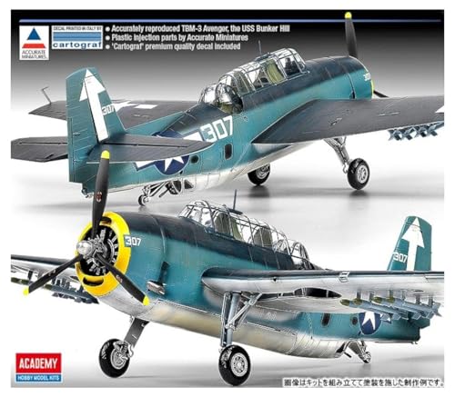 Academy TBM-3' USS Bunker Hill Airplane Model Building Kit, Navy
