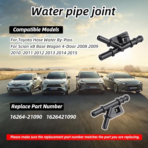 Auto Motor Wasser Bypass Schlauch Anschluss, 16264-21090 Kompatibel mit Toyota Scion xB 2008-2015, Ersatz Kühlsystem Rohrverbindung