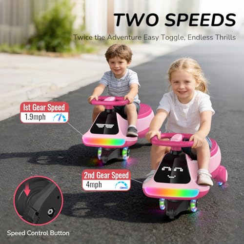 Image of Umatoll 12V Electric Wiggle Car for Kids, Birthday Gifts Toy for Age 3+