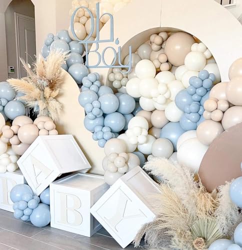 Image of KALOR 12 Inch Beige Balloons, 50 Pcs Latex Helium Balloons for Kid's Birthday Party, Baby Shower, Wedding, Graduate Party Decorations