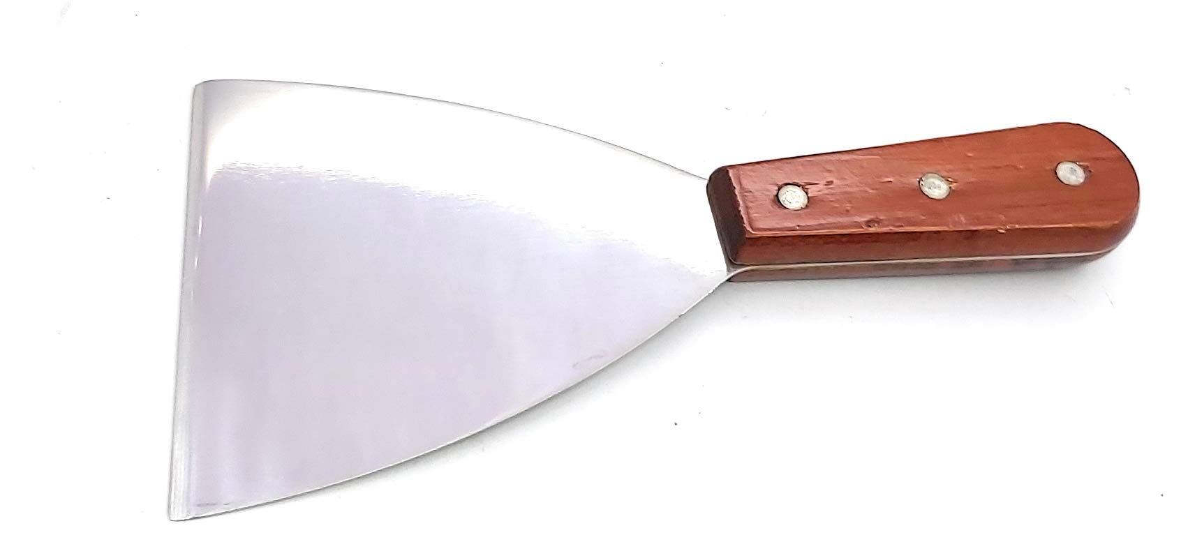 A.R.T Heavy Duty Stainless Steel Plain Scrapper with Wooden Handle for Mixing Cutting Ice Cream, Cake, Chocolate, Dough,Art Decoration Set of 2 2