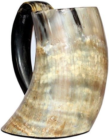 5MOONSUN5’s vikings Hand Made 50oz - Natural Finish Drinking Horn Tankard Game of Thrones With This Large Ale Stein - A Perfect Present For Real Men (dhok-558)