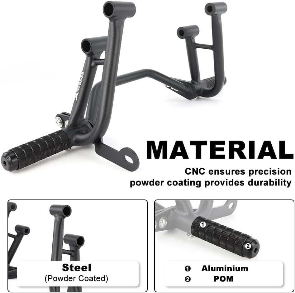 Xitomer Steel Subcage Compatible with YZF R3 2015-2025 YZF-R3, MT03 2020-2025 MT-03 Rear Footrests Subcage Motorcycle Passenger Peg Guard Peg Support Stunt Protection