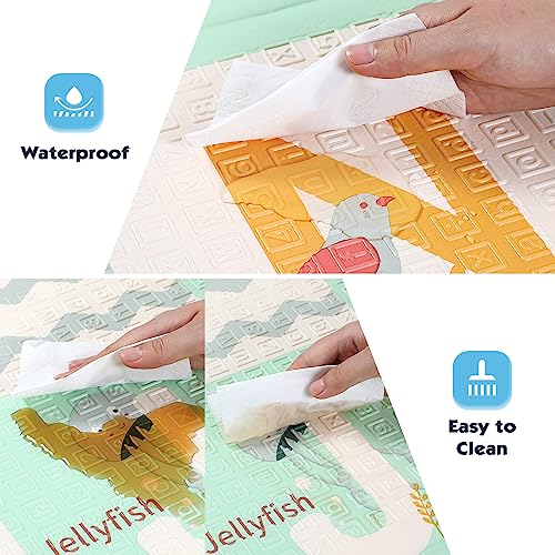 Mem Baby Play Mat 79" X 71", Foldable Baby Play Mats For Floor, Reversible Waterproof Foam Playmat For Babies And Toddlers, Extra Large Non-Slip Baby Crawling Mat With Travel Bag #TOP4
