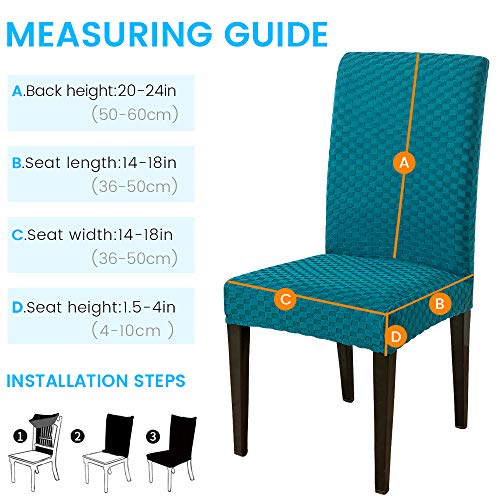 Housse de chaise extensible vert lot de 6 pour mariage et banquet - 4