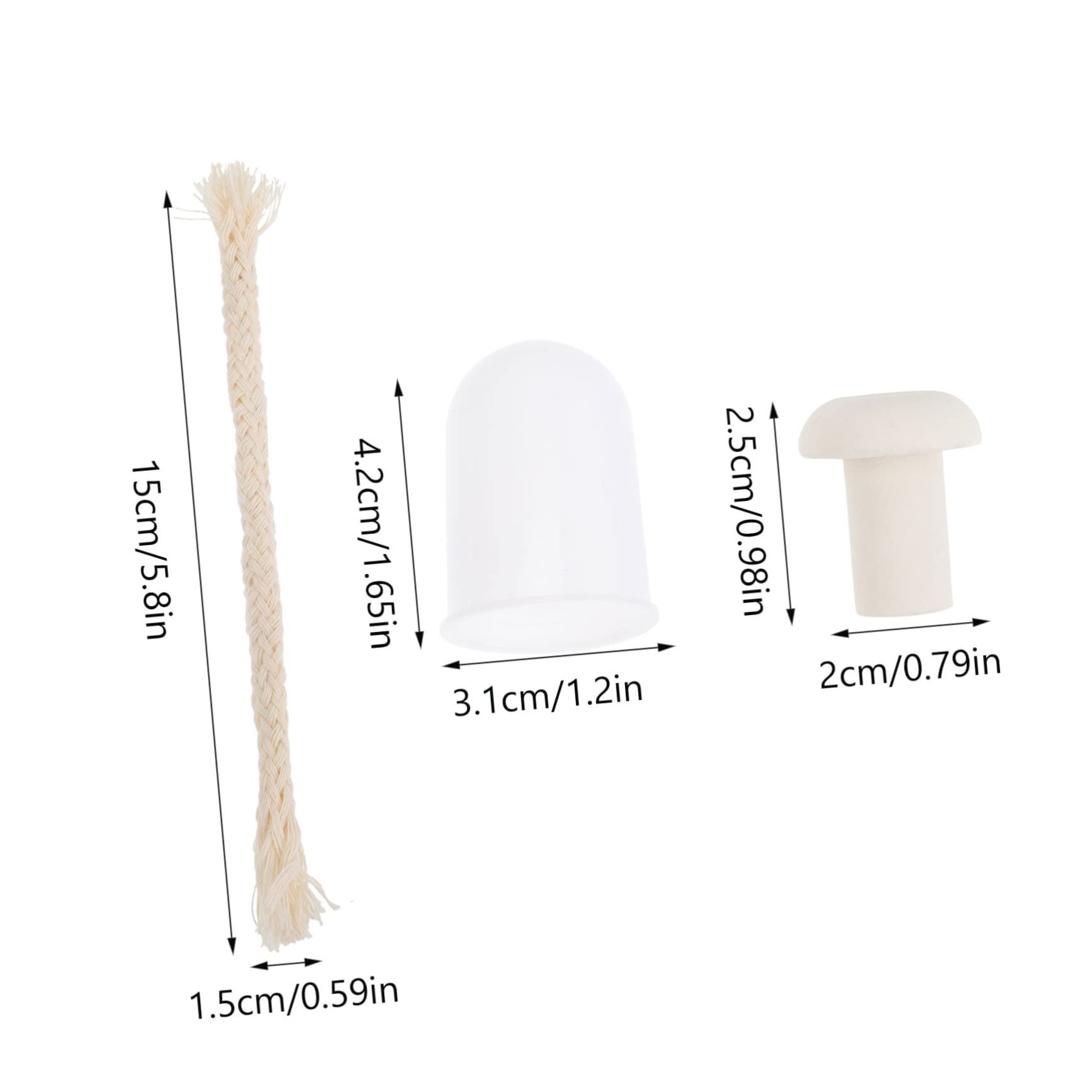 PRETYZOOM 18Pcs Alcohol Burner Lamp Wick Kit with Ceramic Holders and Plastic Caps for Stable Burning Includes Ceramic Wicks and Caps for Chemistry Experiments and Practical Use