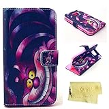 Galaxy S6 Edge Case,Galaxy S6 Edge Wallet Case,MT-Mall for Samsung Galaxy S6 Edge PU Leather Case Wallet Card Case Magnetic Design Flip Folio Leather Cover Kickstand Cover Case with Smile Cartoon Cat Pattern(Package Included:One Case,One Cleaning Cloth with Logo MT-Mall)