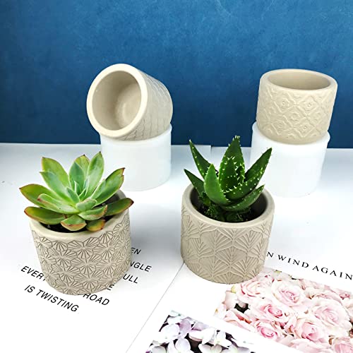 Moule cylindrique en silicone pour pot de fleurs et objets en béton ou résine époxy - 4
