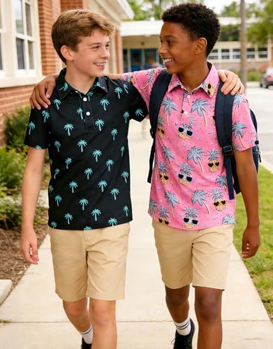 Cuddomper Boys Hawaiian Polo Golf Shirt Clothes Palm 13-14 Years - image 7