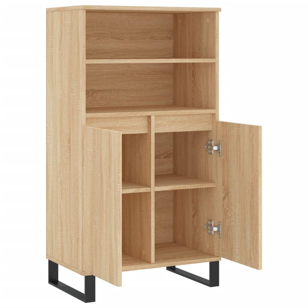 puraday Armario de 60 x 36 x 110 cm, armario lateral buffet, armario auxiliar para libros, armario alto de cocina para dormitorio, salón, cocina, pasillo, comedor, roble sonoma