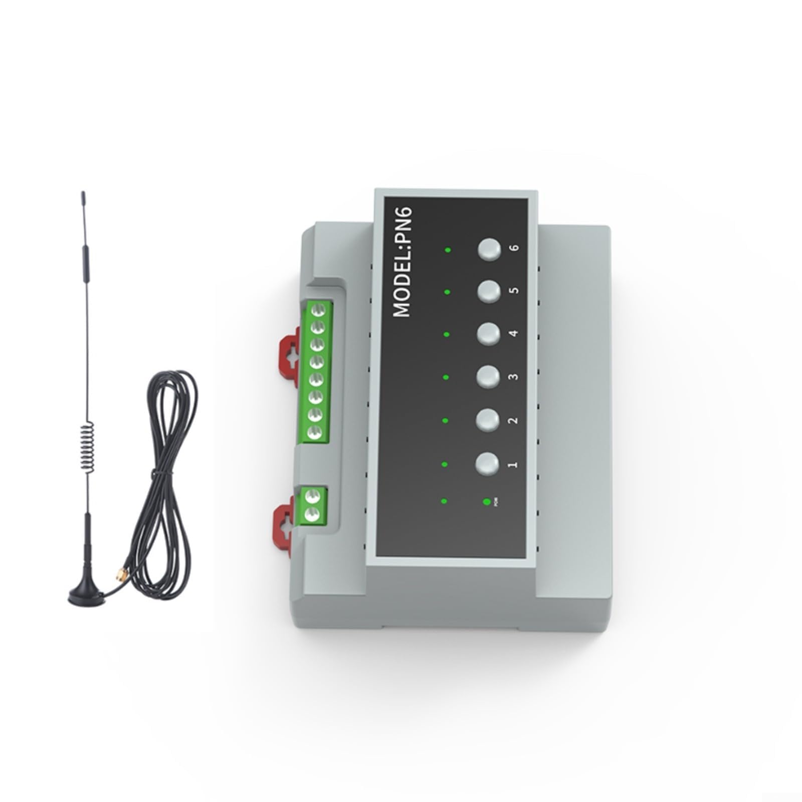 Modulo interruttore relè intelligente a 6 canali 16A WiFi e per ZIGBEE compatibile con TUYA Smart App Indicatori LED Controllo manuale interruzione di corrente Modalità memoria grigio (antenna