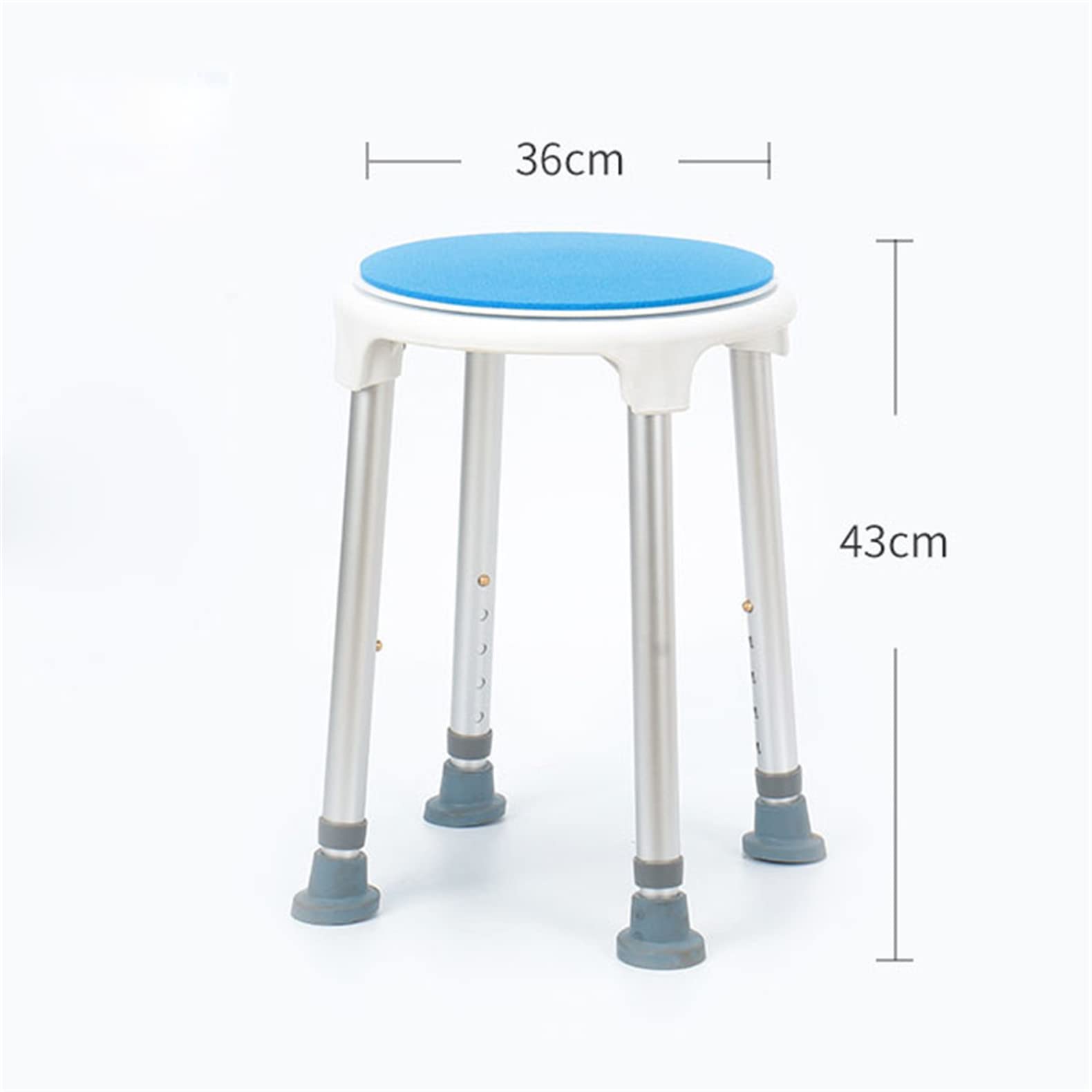 Silla de Ducha giratoria de 360 Grados con Taburete de Ducha Ajustable Acolchado y sin Herramientas, Silla para bañera y Banco para Asiento de bañera con Puntas de Goma Antideslizantes