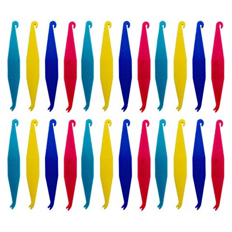 Wenplus 30 Pieces Dental Elastic Rubber Bands Placers for Braces Disposable Plastic Orthodontic Elastic Placers, Mix Color Cover