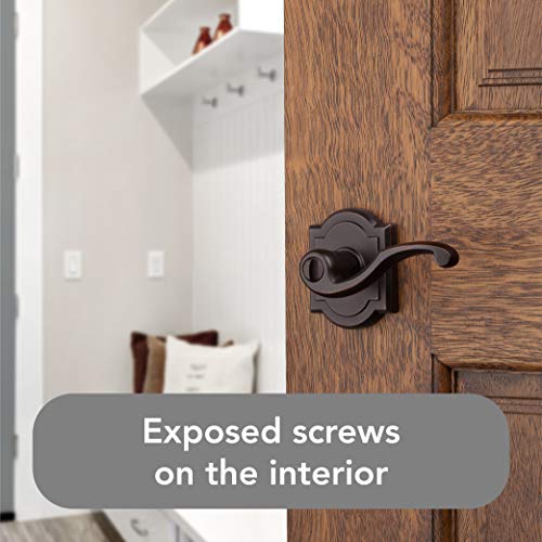 Baldwin Madrina, Entry Door Handle Reversible Lever With Keyed Lock Featuring Smartkey Re-Key Technology, In Venetian Bronze #TOP3