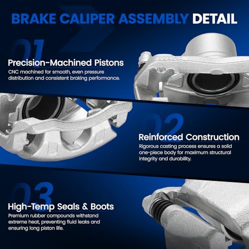 Image of Front Brake Caliper Assembly Replaces for 19B2660 19B2661, Compatible with Acura ILX 2013-2015 1.5L 2.0L 2.4L, Compatible with Honda Accord 2003-2017 2.4L, for Civic 2016-2021 1.5L 2.0L