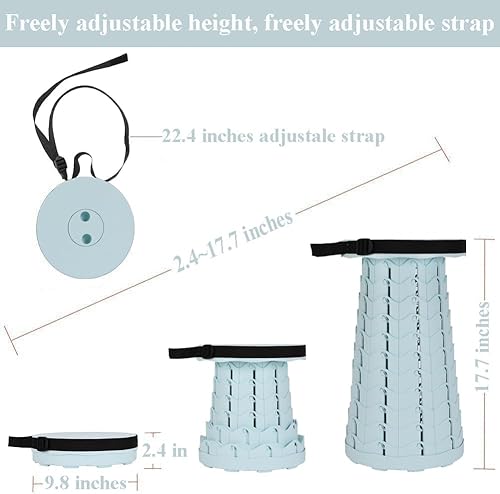 Miniatura 7 de Fishboy - Taburete plegable para adultos, portátil, retráctil, telescópico, con capacidad para 400 libras, para actividades al aire libre, pesca,