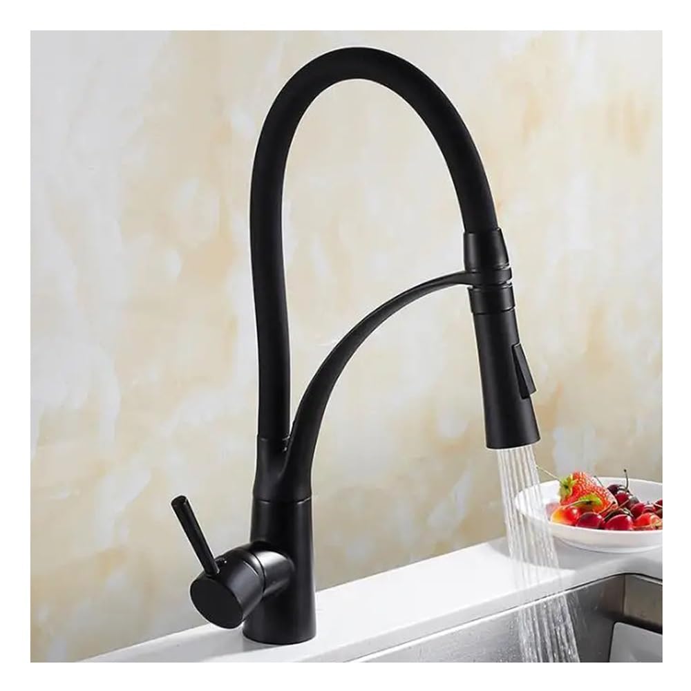 Kitchen Mixer Sink Faucet Brass Torneira Tap Kitchen Faucets Hot Cold Deck Mounted Bath Mixer Tap XT-145(Black)