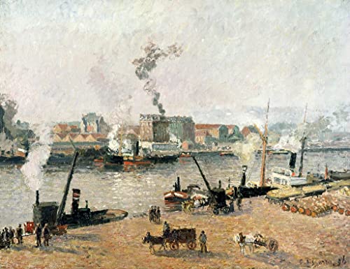 Toile Misty Morning Rouen Pissarro pour habiller un grand mur vide blanc