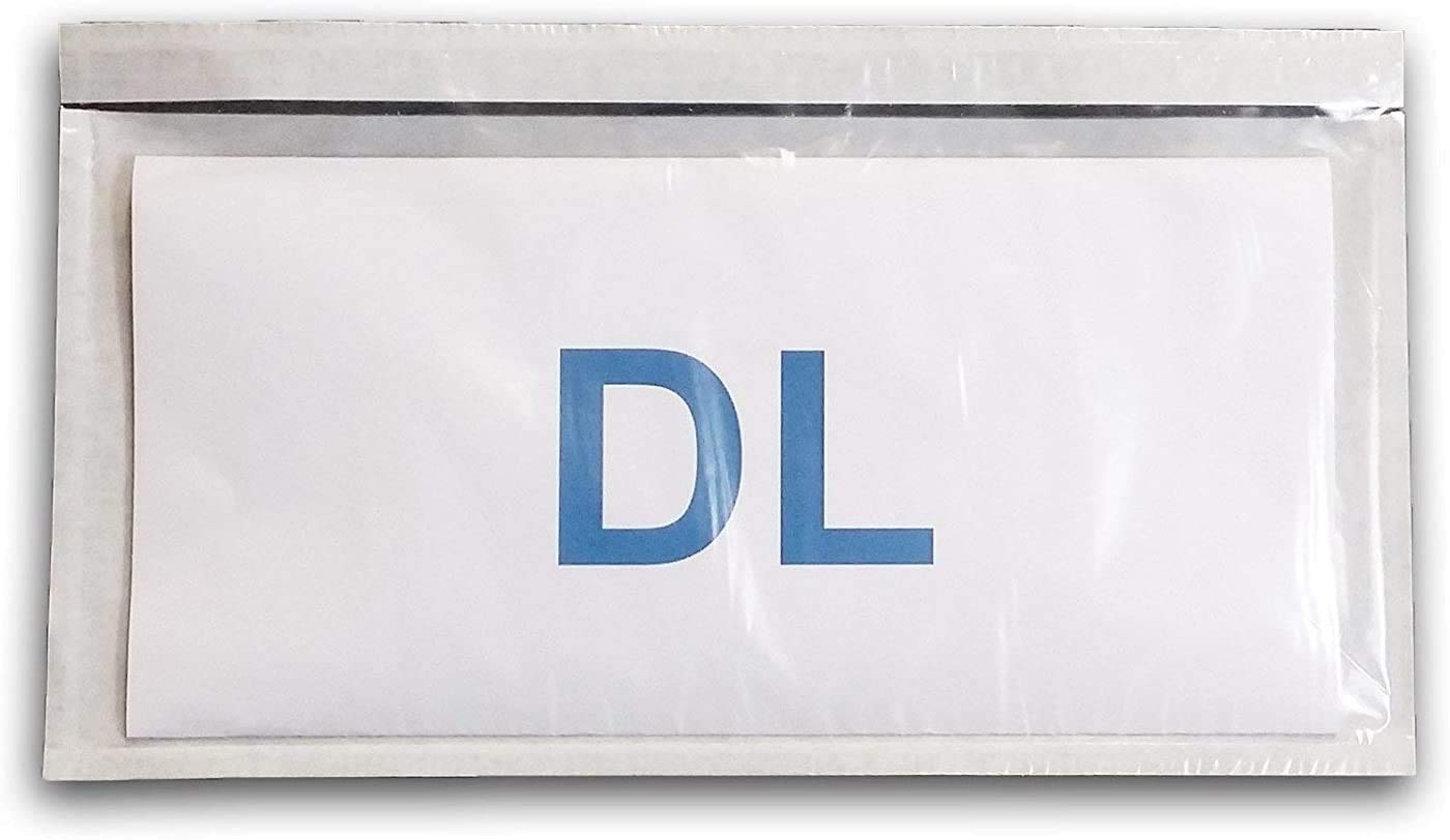 Lot de 1000 - Pochette DL porte-documents adhésives transparente - Pochette d’Expédition autocollante pour petit colis 225 x 122 mm (A4 plié en 3) Pochette pour insertion des documents –UGPAN2-1000
