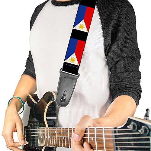 Buckle-down Sangle de guitare Philippines Flags - Les Beatles, Paul McCartney, John Lennon, RIngo Starr, George Harrison Buckle-down Sangle de guitare Philippines Flags – Image 3