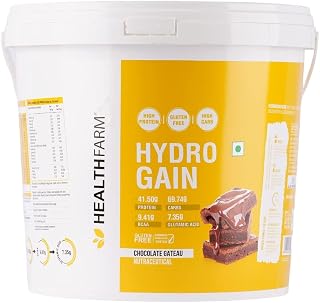 Hydro Gain Pure Whey Protein isolate concentrate milk protein concentrate with multivitamins Creatine 84g Protein 39.5g EAAs 18g BCAA 15g Glutamine zero sugar flavor - (CHOCOLATE GATEAU) 5KG, 11lbs