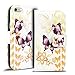 Produktbild Conie PW1742 Print Wallet Kompatibel mit iPhone 6 Plus / 6s Plus, Motiv Klapphülle mit HD Druck Muster Etui für iPhone 6S Plus iPhone 6 Plus Hülle Motiv Schmetterling