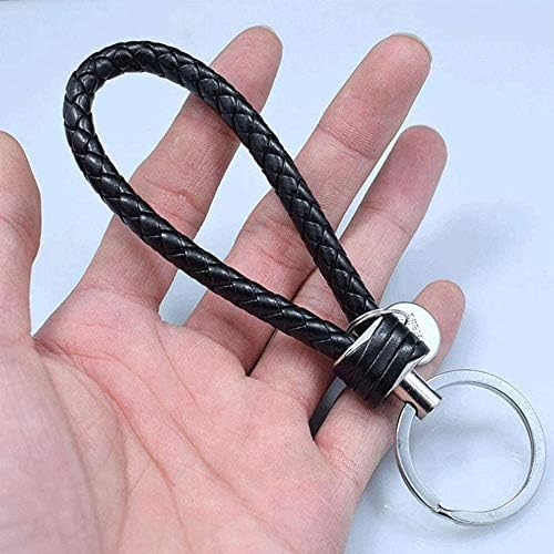 Ocharzy Woven Key Chains - Strap Keychains - Simple Keychain - Useful Key Chain (Pack of 3, Black+White+Brown)