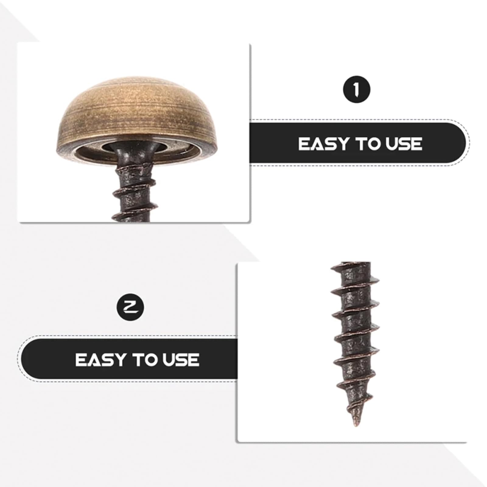 8 Sets Mirror Screws, 9 mm Mirror Nails with Decorative Caps - Image 2
