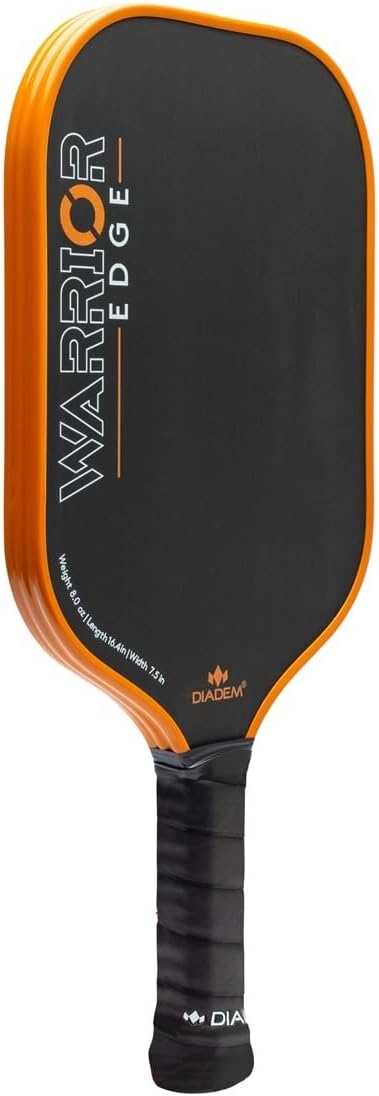 Diadem Warrior Edge Pickleball Paddles | Etched Carbon Face for Max Spin, 16mm Aero Guard, Comfort Max Grip, 16mm Honeycomb Core, Midweight 8oz | Indoor/Outdoor | USAPA Approved