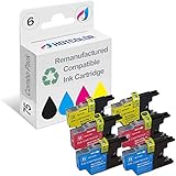 HOTCOLOR (2C/2Y/2M) 6 Pack LC75C LC75M LC75Y for Brother LC71 C75 LC79 Cyan,Magenta,Yellow Ink Cartridge MFC-J280W, MFC-J425W, MFC-J430W, MFC-J435W Printer