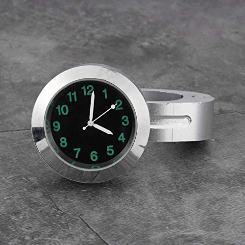 Motorraduhr, 7/8-1in Metall Universal Motorrad Lenkerhalterung Metall Handgriff Bar Uhr Zubehör(Silber)
