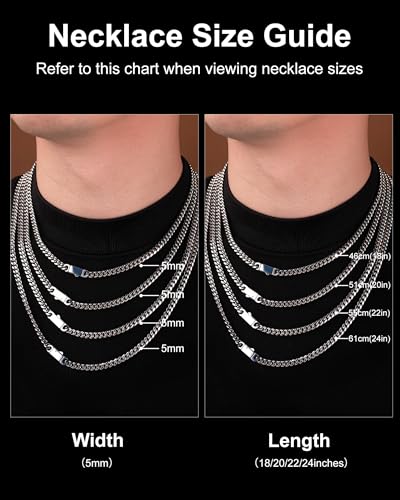 Cuban Link Chain for Men 5mm 18K Gold Plated Gold Silver Mens Necklace, 316L Stainless Steel Miami Curb Chain 18 20 22 24 Inch, Durable Waterproof Hip Hop Jewelry Gift for Him, Everyday Wear - Image 4