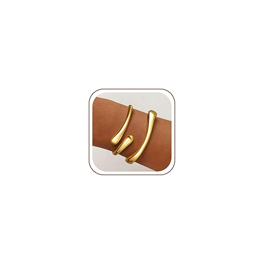 Gold Bracelets for Women Trendy, 18K Gold Plated Bangle Bracelet Set Chunky Twist Cuff Gold Bracelet Non Tarnish Waterproof Jewelry Gifts for Women