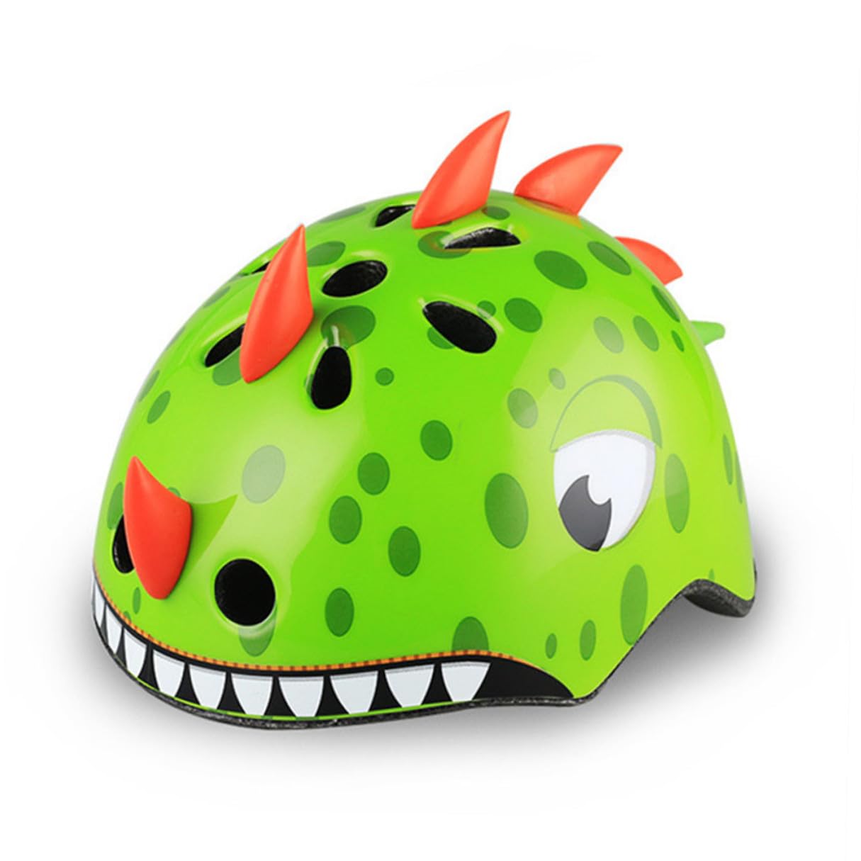 Kinderfahrradhelm 54-58cm aus Kunststoff Grün 3D Cartoon Dinosaurier