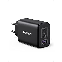 UGREEN Zapix 65W Caricatore USB C Caricabatterie 3 Porte 2 Type C e 1 A PD 3.0 PPS