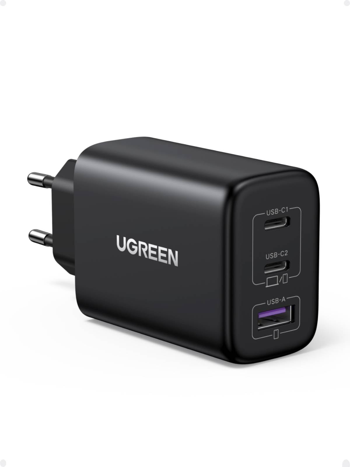 UGREEN Zapix Cargador USB C 65W, Adaptador de Corriente Type A PD 3.0 PPS Compatible con Galaxy S25/S25+/S25 Ultra/S24/S23, MacBook, iPad Pro/Air, iPhone 17 Pro MAX Air/16/15/14, Pixel