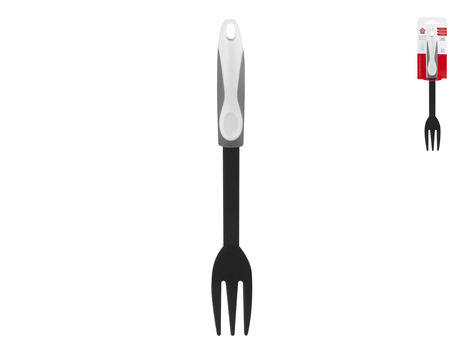 Home Forchettone con Manico Antiscivolo, Nylon, Nero