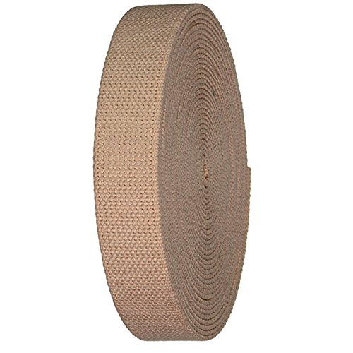 Build A Belt 1.25" Wide 2.4mm Thick Heavy Canvas Webbing Roll for Belts, Bags, Crafts (3 Yard Khaki)