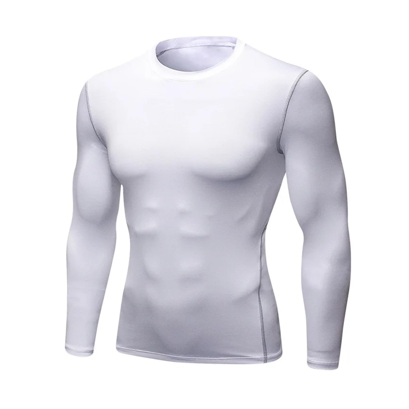 Camisa Funcional Ropa Interior térmica de Manga Larga for Hombre, Tops Finos Ajustados de Secado rápido elásticos for Fitness, Ropa de otoño e Invierno for Hombre(Gray,L (60-70kg))