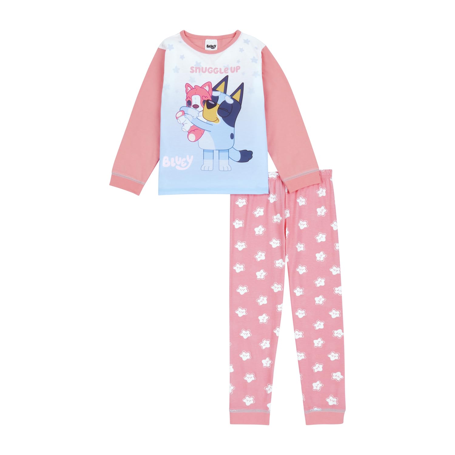 Bluey Girls Pyjamas Pjs Set, and Bingo Nightwear, Official Merchandise 3-4 Years Pink