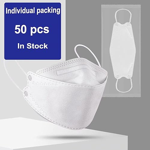 Miniatura 7 de 50 máscaras faciales KF94 rosa rubor, 4 capas, transpirables, 3D, para adultos, color rosa rubor