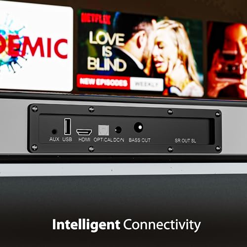 Image of Blaupunkt SBW Munich 50 Dolby Audio 2.1 CH Soundbar with Wired Subwoofeer I 160W RMS I HDMI-ARC I Bluetooth I AUX I USB I Remote Control with Equalizer