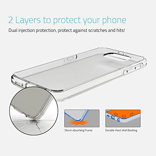 Galaxy S6 Case : Stalion® [Hybrid Bumper Series] Shockproof Impact Resistance (Diamond Clear) Ultra Slim Fit with Diamond Clear Back + Raised Edges for Protection (for Samsung Galaxy S6 ONLY)