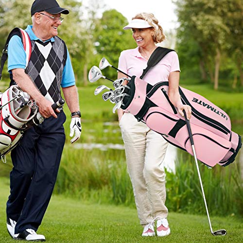 COSTWAY-Set-de-Palos-de-Golf-para-Mujeres-Incluye-Driver-en-Aleacion-de-Aluminio-460-CC-Madera-Fairway-3-Hibrido-4-Hierros-6-7-8-y-9-Putter-Bolsa-de-Golf-con-Tiras-Palos-de-Golf