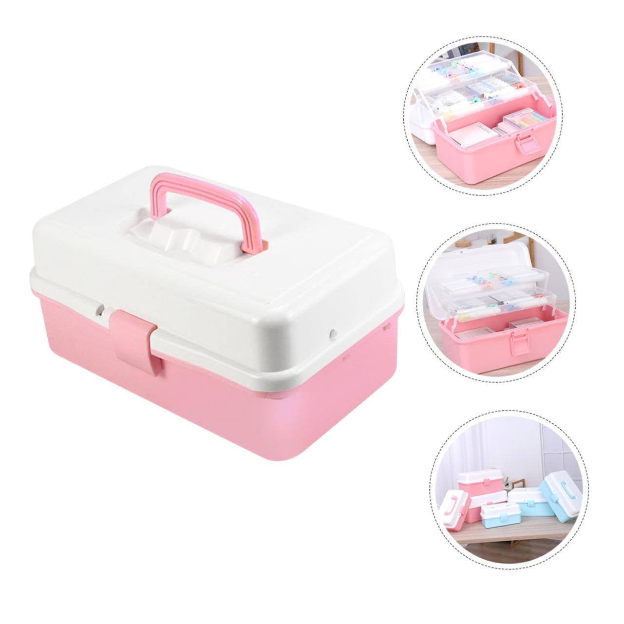 TOYANDONA Caja de Almacenamiento Portátil para Organizar Accesorios y Esmaltes Diseño Multicapa y Material Pp Resistente para Herramientas de Arte y Papelería