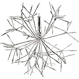 Alpine Corporation 16" Tall Holiday Snowflake Hanging Ornament with 96 Multicolor LED Lights, Festive Indoor/Outdoor Holiday Christmas Decoration, Multi-Color