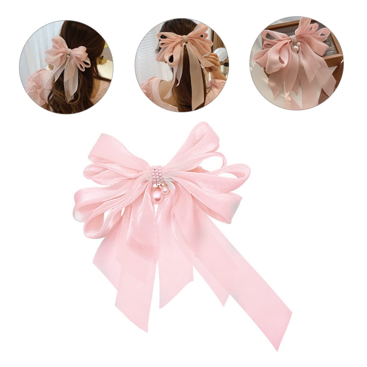 MAGICLULU 10 Piezas lazo para el pelo lazos para el cabello de las niñas minipinza para el cabello hair clips horquillas moño pasadores de pelo pinzas de cabello pearls hair accessories niño